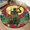 One Piece Roronoa Zoro Round Area Rug Carpet Rug For Living Room Bedroom Sofa Playroom Decor Nonslip Floor Mat