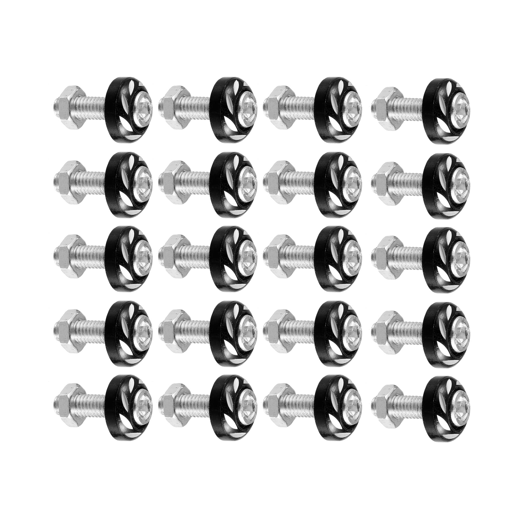 Emsoulnioi Car Screw Nuts Bolts Stainless Steel Truss Head Screw for Car Fender Bumper Auto Rivet Aluminum 20PCS Black 20pcs чёрный