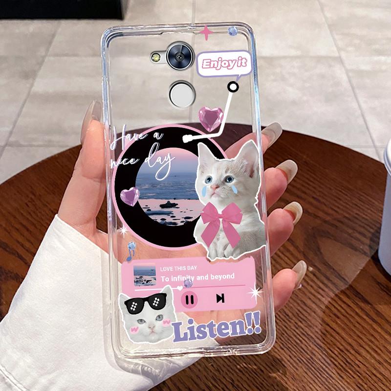 For Honor 6C Pro Case Honor Play 6S Capa For Honor V9 Play Cases Clear Silicone Soft TPU Cover Honor Play6S Cute Rabbit Cat Case