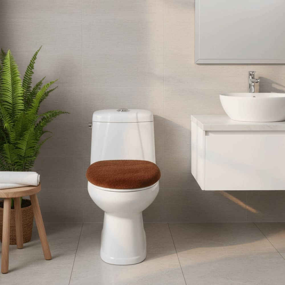 Thickened Toilet Seat Cover Solid Color Toilet Dust Cover Toilet Lid Cover  Bathroom Decorative