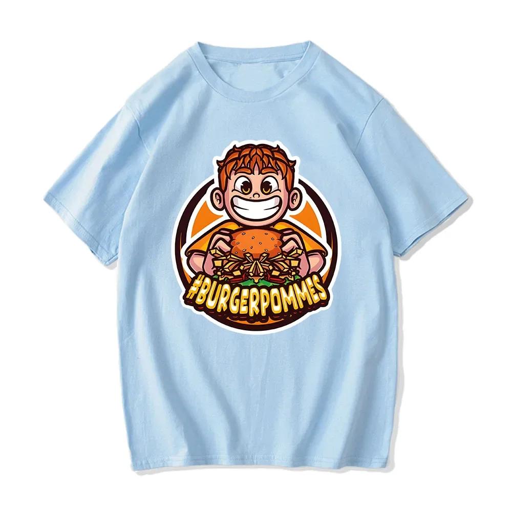 Burgerpommes 2 LukasBurger Trička Kreslený Grafický Potisk Tričko Marvin Vlogt ICrimax Tričko Bavlna Pánská Dámská Trička Unisex