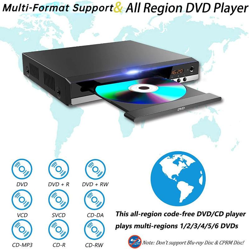 1080P HD Eye Protection Intelligent Error Correction EVD Student New DVD Player Household CD Player 223*193*45mm