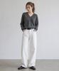 STAY WITH ME Wool Blend V-Neck Knit_Grey