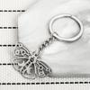 Hollow Moon Moth Stainless Steel Keychain Creative Animal Design Minimalist Style Practical Student Backpack Pendant