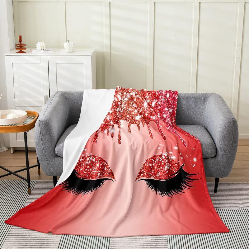 Eyelash Blanket Flannel Digital Print Blanket Warm Lunch Break Blanket Gift Blanket
