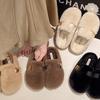 Cotton slippers new feeling bag head autumn and winter mink plush one pedal fluffy slippers women's wear 2025 no