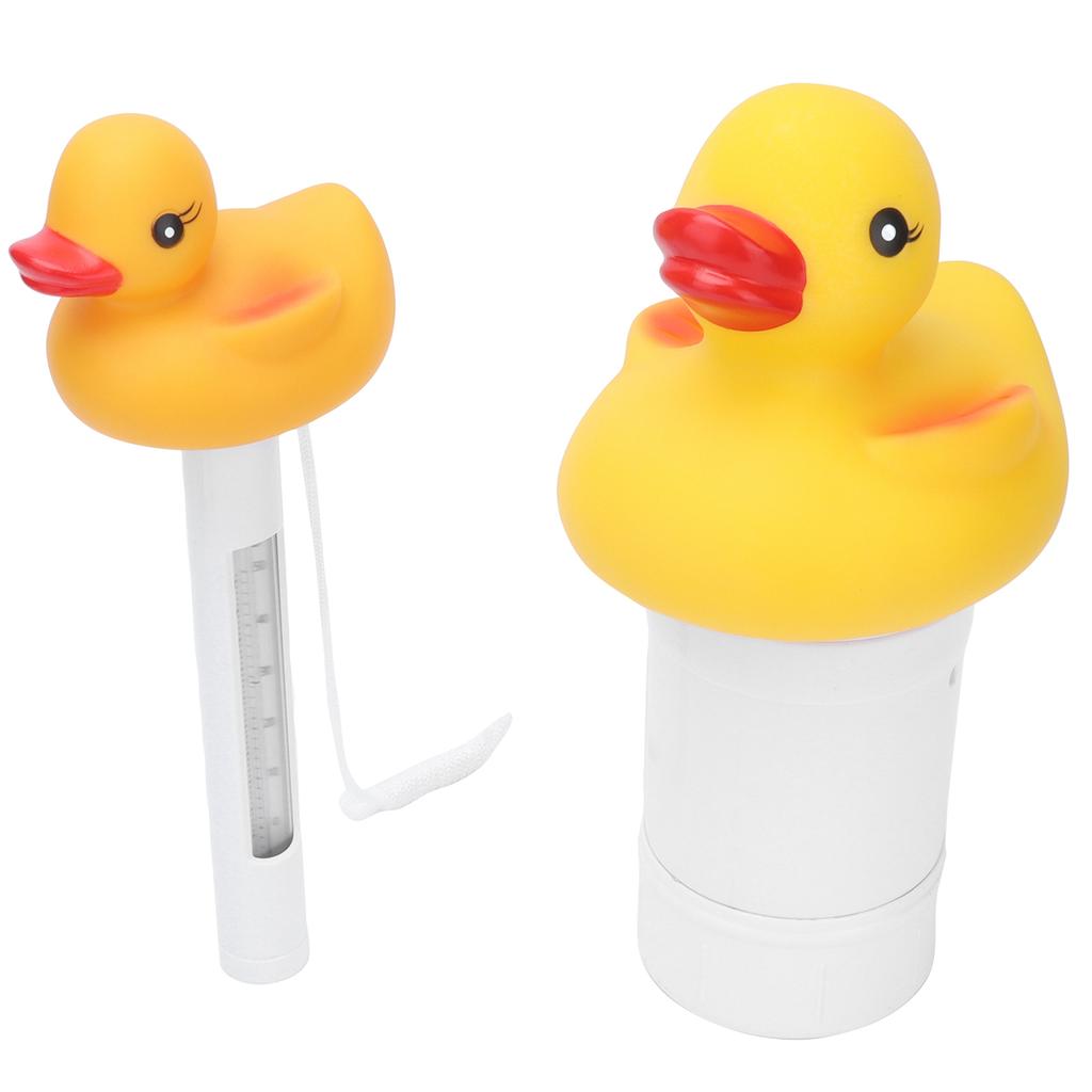 2Pcs Water Thermometer Set High Temperature Resistant Pool Chlorine Dispenser for Pond Swimming Pool