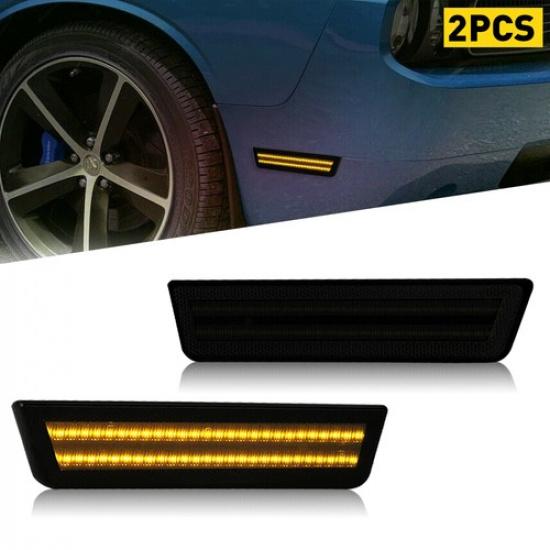 Front Marker Bumper Side Set Parking Light Kit 2pcs 2008-14 For Challenger Dodge