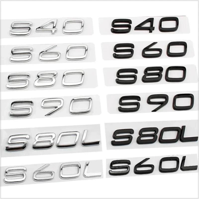 3D ABS Czarny Srebrny Naklejka z Emblematem Bagażnika Samochodowego dla Volvo S40 S60 S80 S90 S60L S90L Naklejka z Emblematem Tylnej Klapy Bagażnika Akcesoria Zewnętrzne