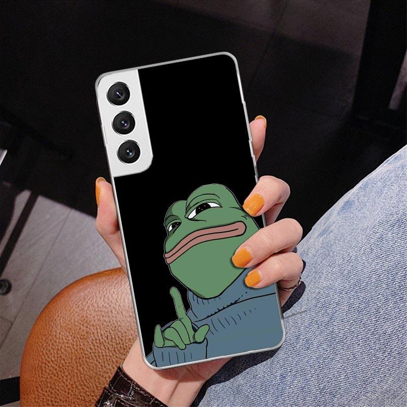 Милые лягушки Вечеринка Грустный Пепе Чехол для телефона Samsung Galaxy S26 S25 Edge S23 S24 Ultra S22 Plus S21 S20 FE Уникальная крышка Мягкий чехол G Samsung S24 FE
