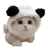 Cute Animal Cat Hat Cats Fuzzy Bunny Pig Panda Design Hat Fun White Goose Hat Adjustable Headwear for Kittens Festive Party Costume Accessory