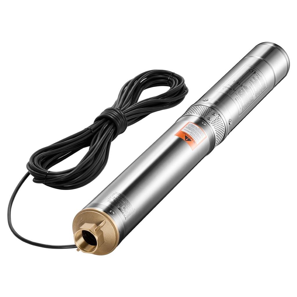 Pompa Sommergibile per Pozzi Profondi Pompa dell'Acqua in Acciaio Inossidabile Potenza di Ingresso 1100W, Prevalenza Massima 279ft, Portata 65l/min Con Scatola di Controllo Esterna per