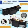 Stroller Organizer Bag Large Waterproof Storage with 3 Compartments Cup Holder for Travel Daily Use Mom Diaper Bag Accessories