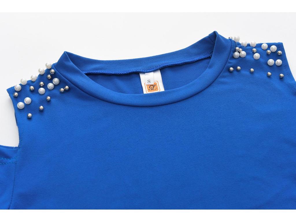 Autumn Women's Off-Shoulder Beaded Sportswear Two-Piece Set