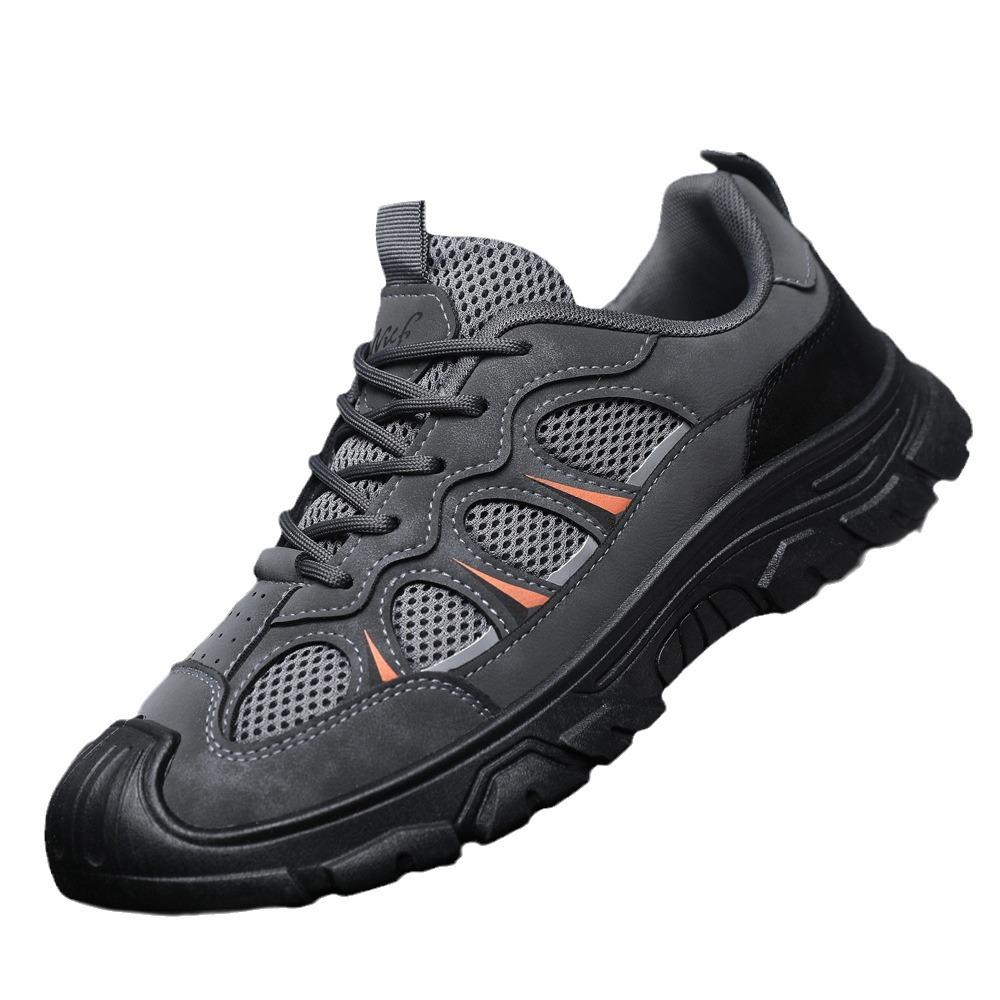 Buty męskie wiosna i lato nowe casualowe buty sportowe na grubej podeszwie wydrążone oddychające outdoorowe buty robocze męskie buty turystyczne męskie