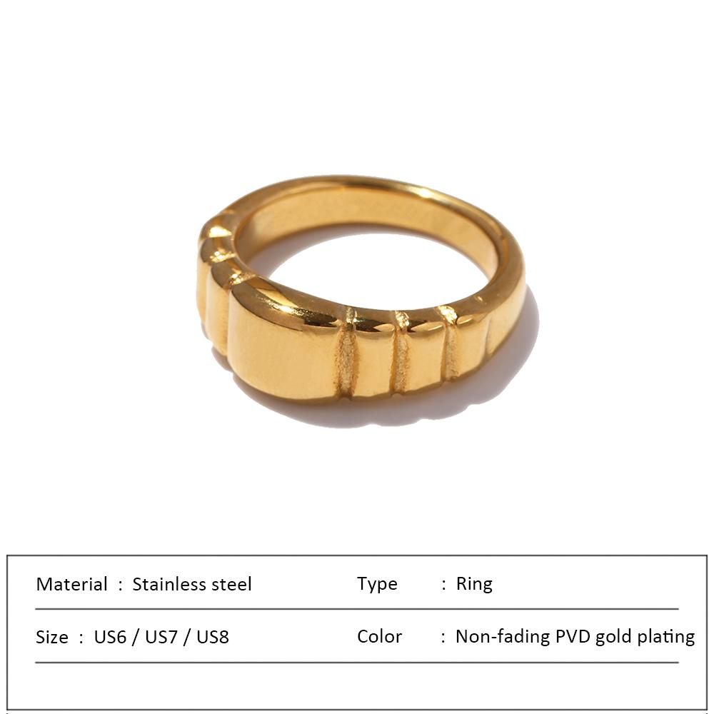 Waterproof Stainless Steel Ring for Women Non-fading Heart Ring Stylish Metal Rings Simple New Jewelry