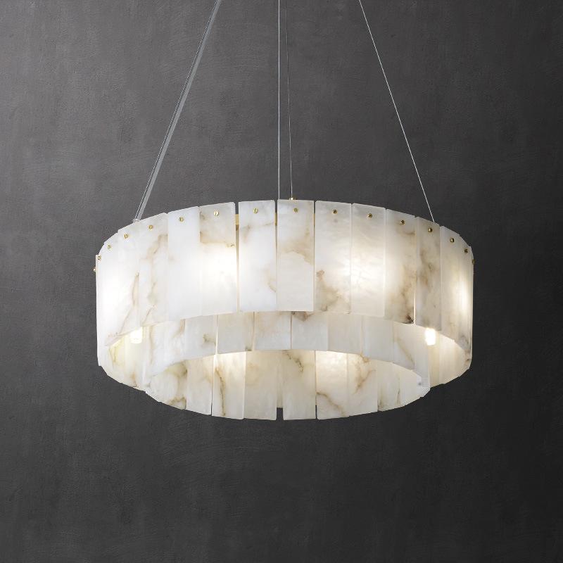 All-Copper Marble Downlight: Modern Minimalist Pendant for Living Room, Bedroom, Dining, or Bar.