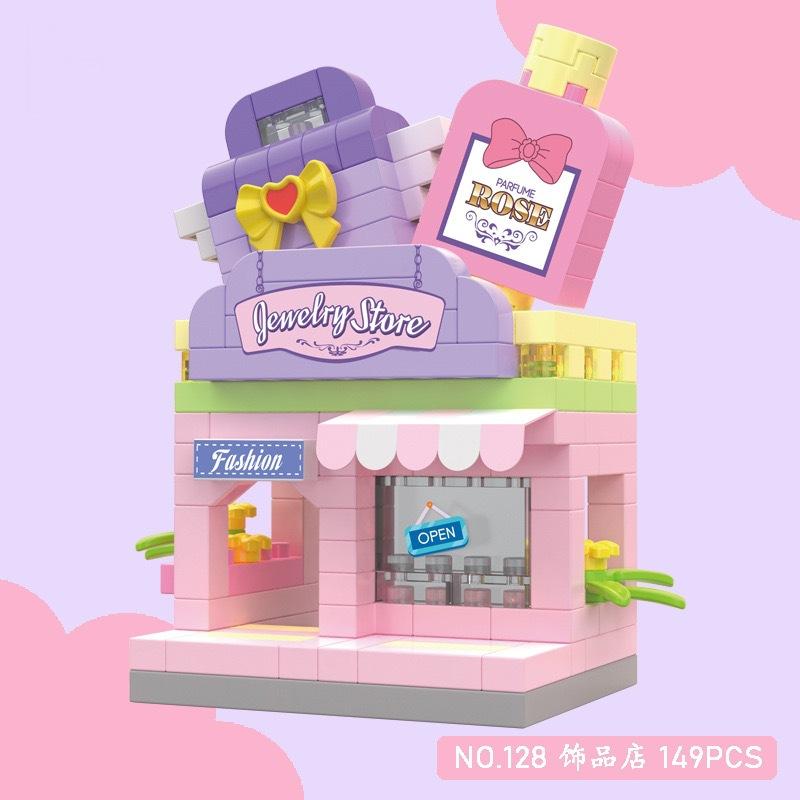 

Совместимый с детьми мини-конструктор из мелких деталей, изменяемая уличная сцена-пазл для сборки, маленькая игрушка-конструктор