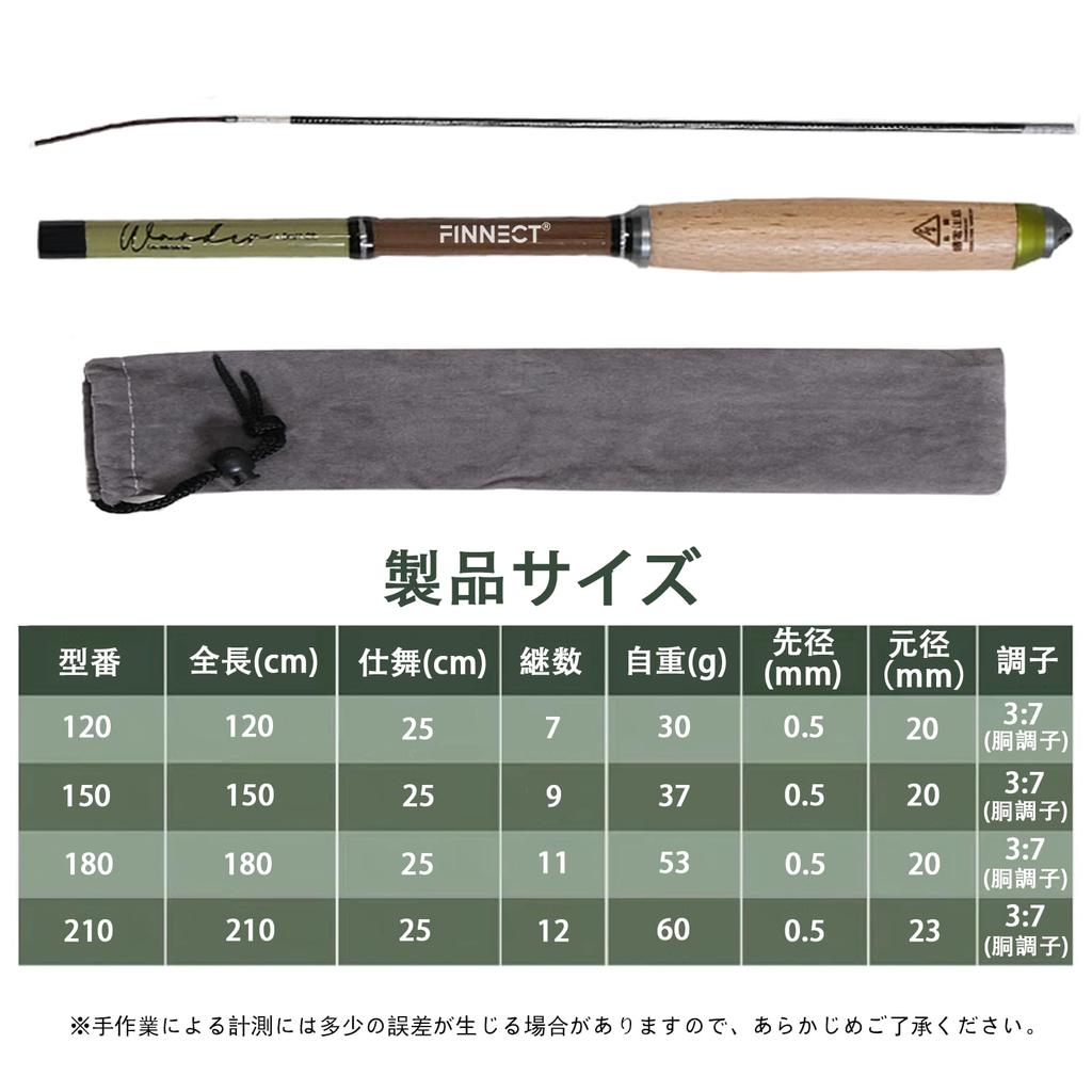 FINNECT Stream Fishing Telescopic Fishing for Stream Rainbow 150cm Rod, Rod, 1.5m, Fishing/River Fishing, Trout, Yamame, Iwana, Trout, Amago,