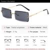 Classic Outdoor Anti-UV Sunglasses for Women Unisex Luxury Rimless Gradient Sun Glasses Ladies Men Trendy Sunshades Eyeglasses