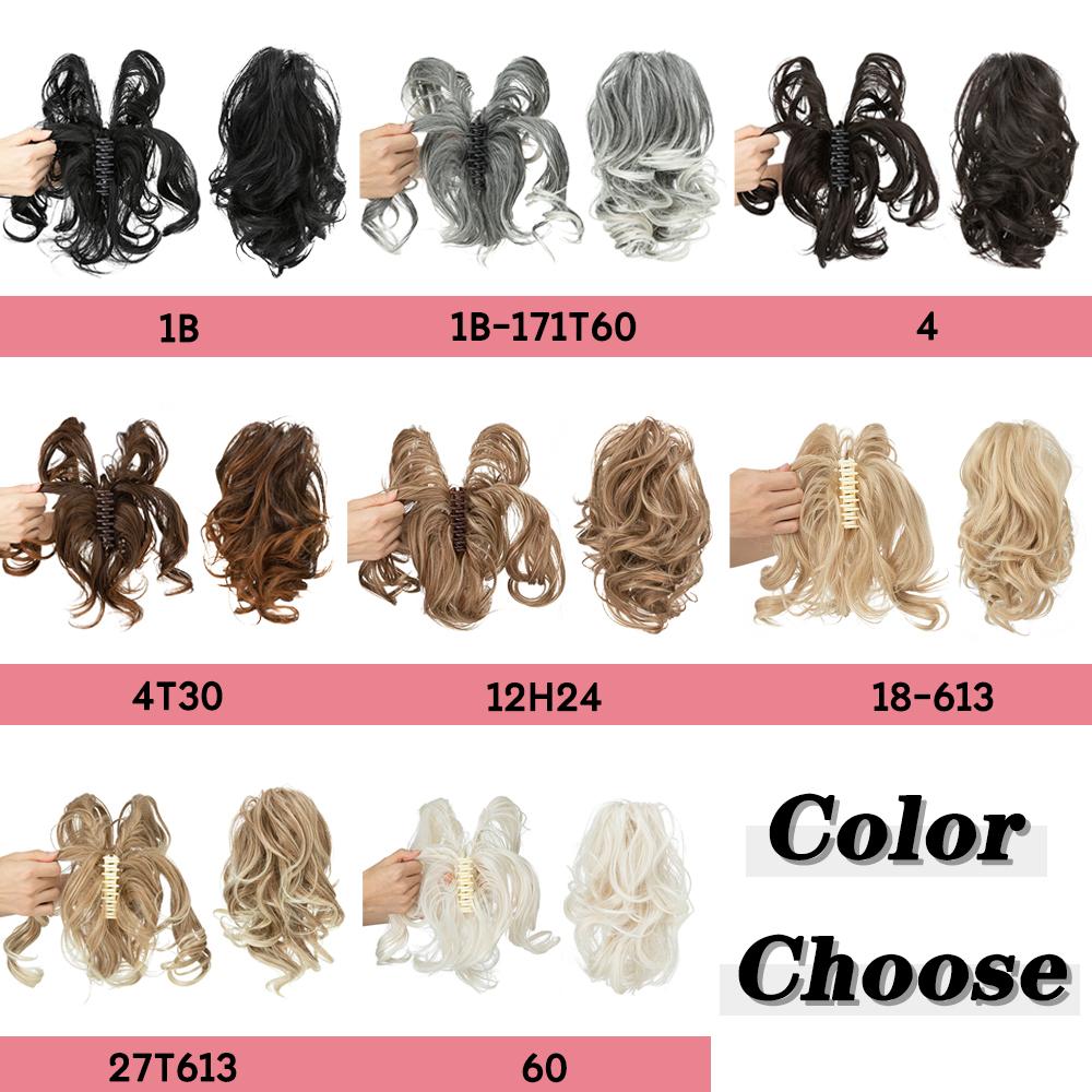 XINRAN Synthetic DIY Deformation Ponytail Extensions Short Wavy Claw Ponytail For Women Daily Cosplay Party Wear