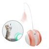 2 Modes Toy Play Ball with Feather Teaser, Pets Kitten Scratch Trow Feathers Mouse Toys