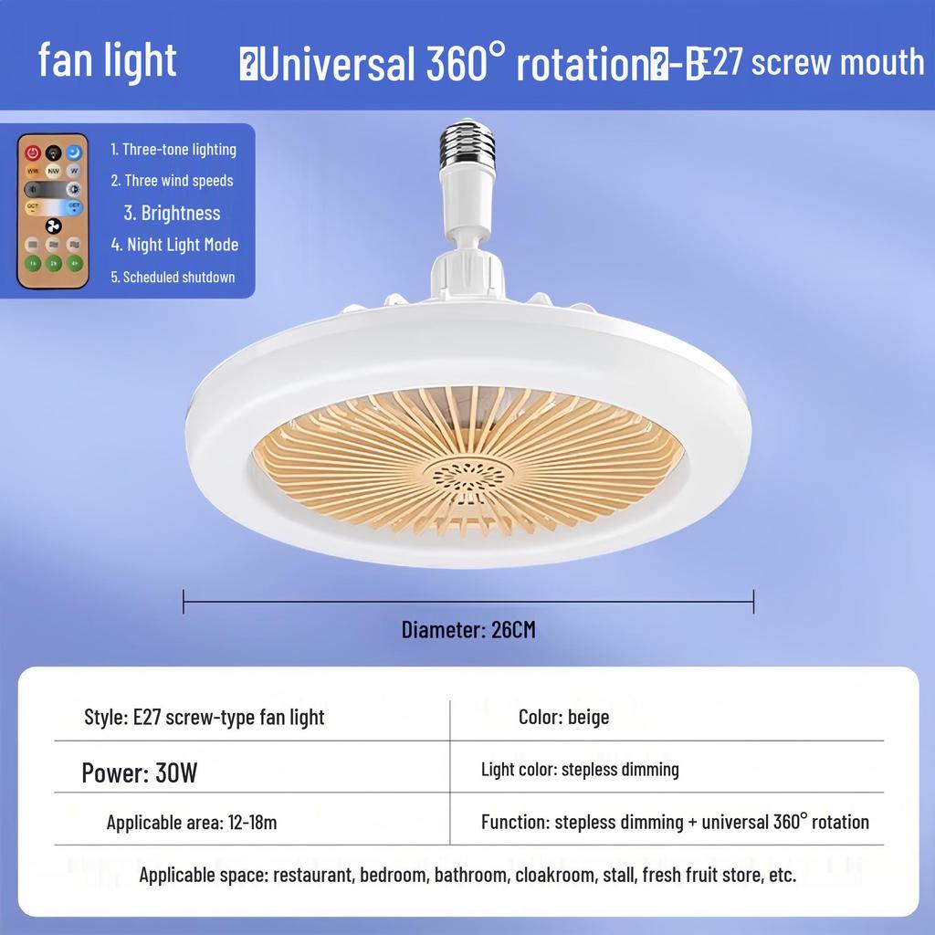 E27 Deckenventilatorleuchte: Leise, Leistungsstark für Schlafzimmer oder kleine Restaurants