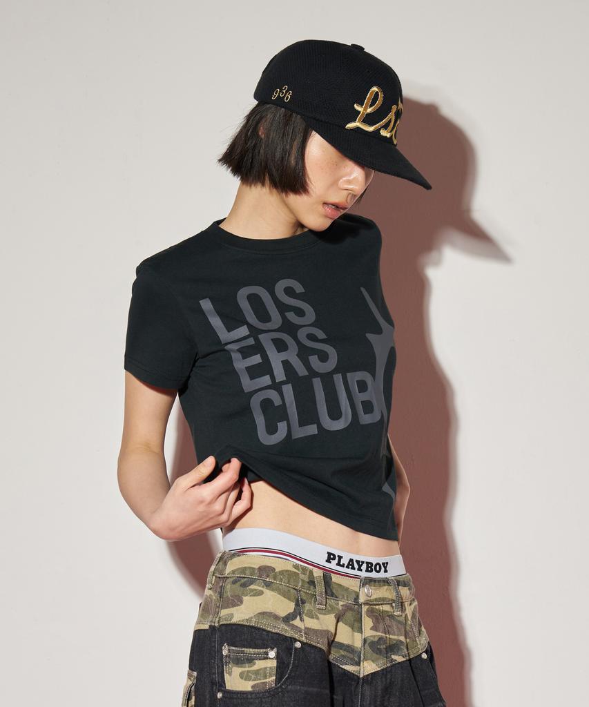 Lujeoseukeulleob Logo Short Sleeve T-Shirt Women'S Fit Black