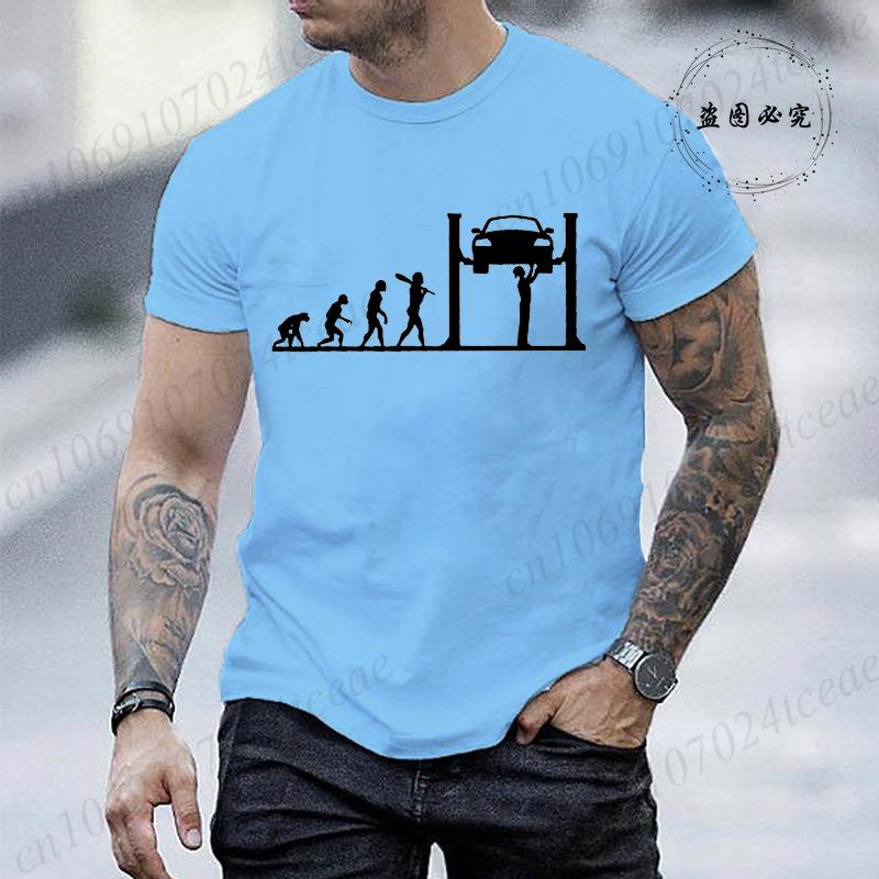 Summer Unisexs Tshirt Funny Car Mechanic Evolution Print Tshirts Unisex Loose Cool Oneck T Shirt For Unisex Short Sleeve Male Tee