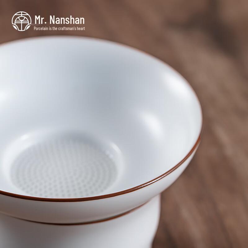 Mr. Nanshan Opaque White Matte Ceramic Tea Strainer