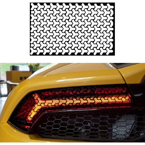 

JSCARLIFE 2pcs Car Rear Tail Light Honeycomb Gaphic Stickers Vinyl Decals Trim Rear Light Film Taillight Lamp Cover Car Racing Accessories for Black-2