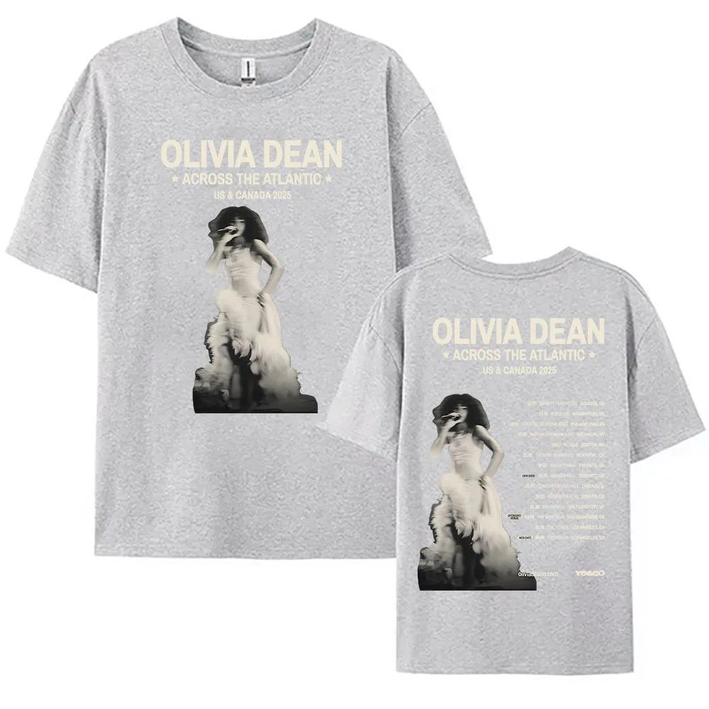 Across The Atlantic US & Canada Tour 2025 T-shirt Olivia Dean Graphic Printing Tshirts  Plus Size Streetwear Cotton Top Hip Hop