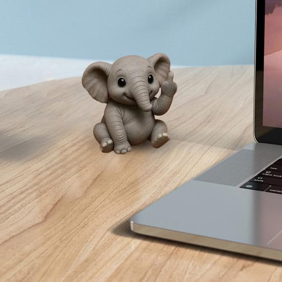 Middle Finger Animal Ornament Synthetic Resin Statue Realistic Design Sculpture Funny Humorous Home