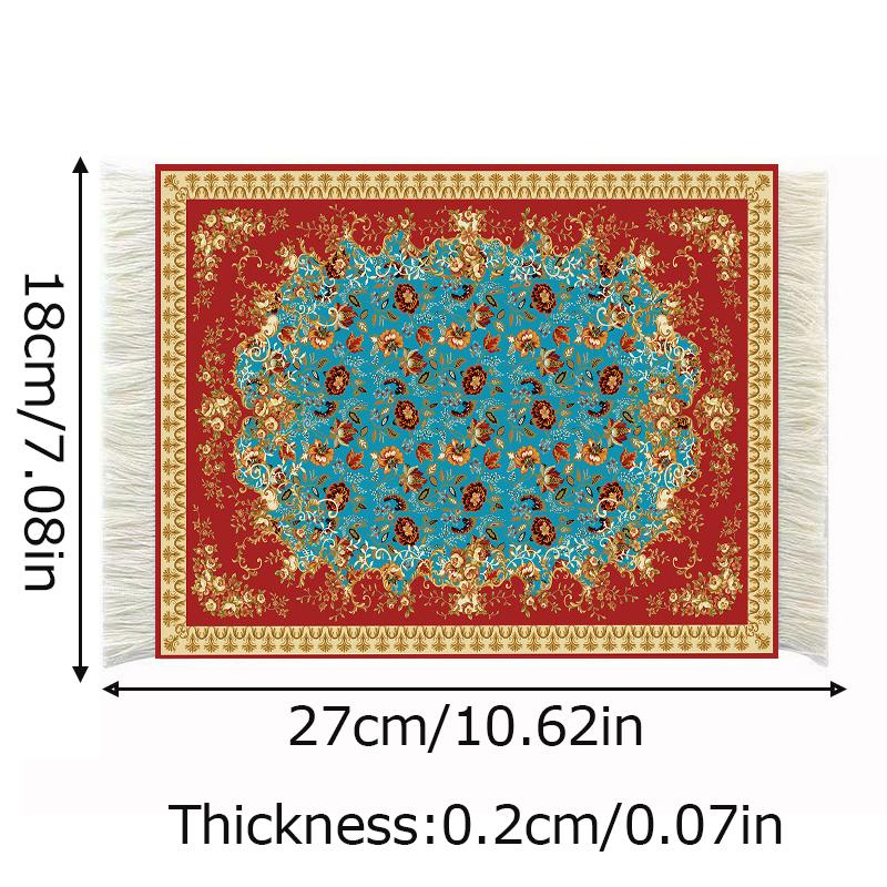 1PC Teppich Muster Tisch Decor Handwerk Fringe Pad Retro Mini Persische Gewebt Teppich Matte Mousepad Büro Arabisch