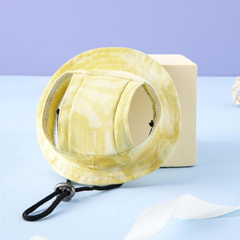 Dog Hat Dog Sun Hat Summer UV Protections Visors for Small Medium Large Dogs with Ear Hole Adjustable Chin Strap