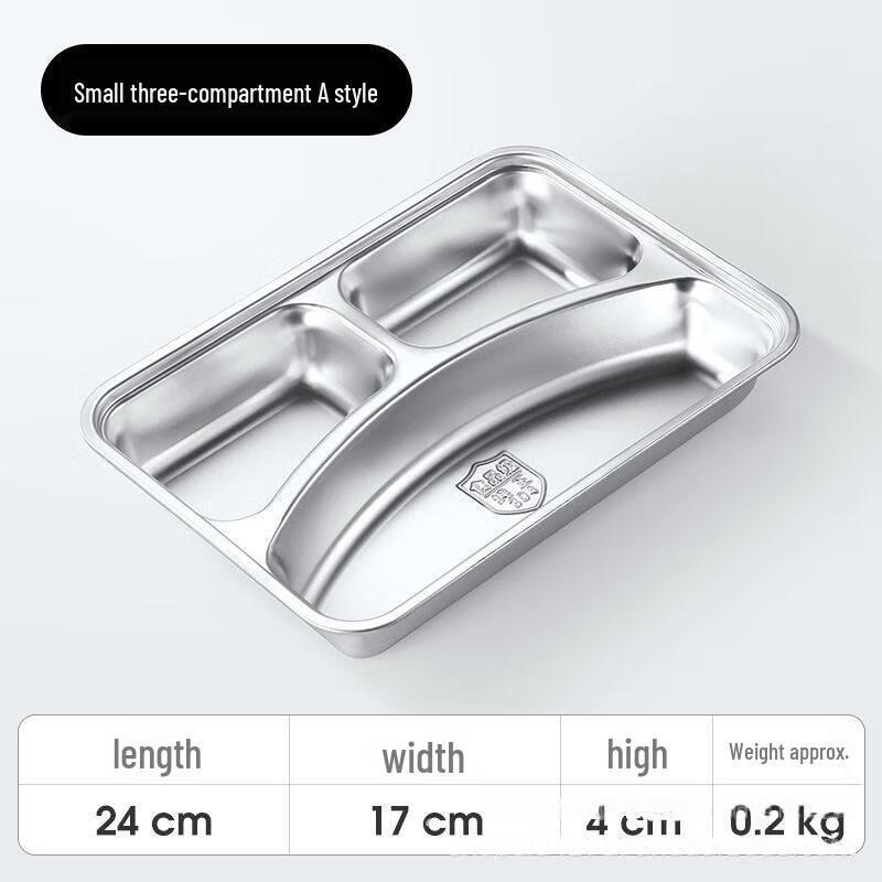Jiyoushi 304 Stainless Steel Divided Cafeteria Tray