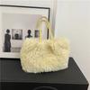 New large capacity solid color fur handbag for women trendy fashion casual single shoulder feminine bags