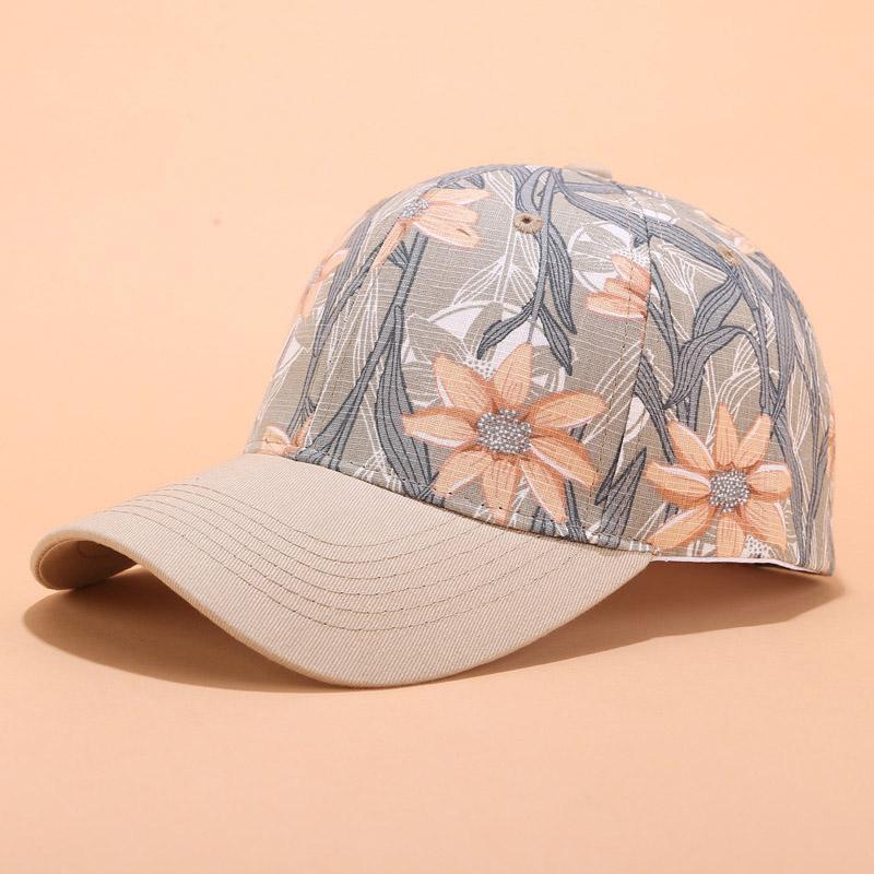

Summer Floral Print Women Baseball Cap Women s Adjustable Peaked Cap Outdoor Sun Hat Women s Soft Hat Soft-brimmed Hats Adjustable жёлтый