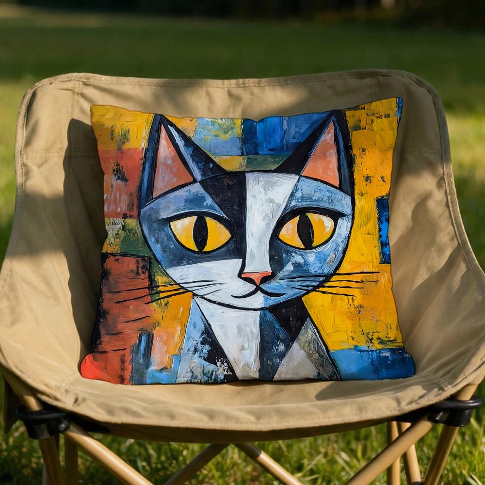 Classic Picasso Cat Oil Cushion Cover Soft Reversible Durable Pillow Cover MultiScene Use for Home Car Daily Comfort