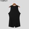 INCERUN Men Sleeveless Letter Print Homewear Skinny Jumpsuits Romper One Piece Suit
