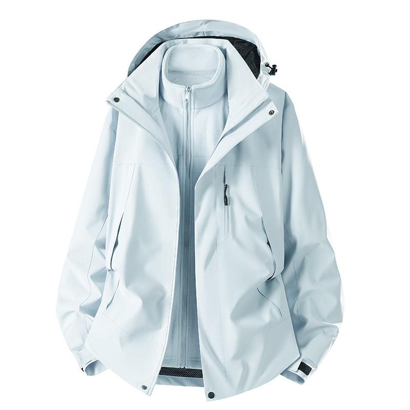 Men Women 3-in-1 Waterproof Windproof Hiking Jacket With Removable Fleece Liner Outdoor Camping Trekking All Season