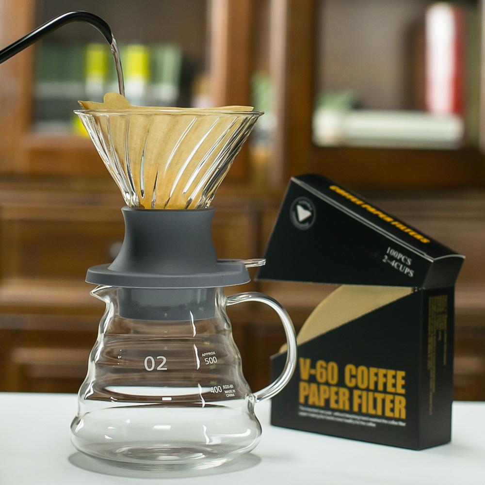 Smart Glass Pour-Over Coffee Filter Cup Set - Integrated Drip Brewing Device