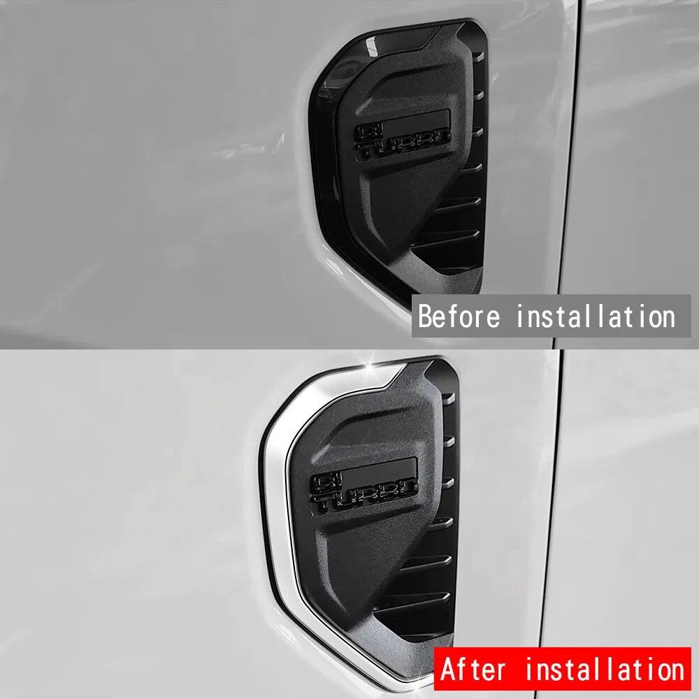 Chrome Side Vent Cover Strip Trim For Ford Ranger T9 2023 Auto Accessories