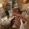 [7 Pairs Thermal Socks] 7 Pairs Women's Thermal Socks | Soft, Warm, Mid-Calf Length, Ethnic Geometric Pattern | Hand Wash Only, Casual & Formal Wear