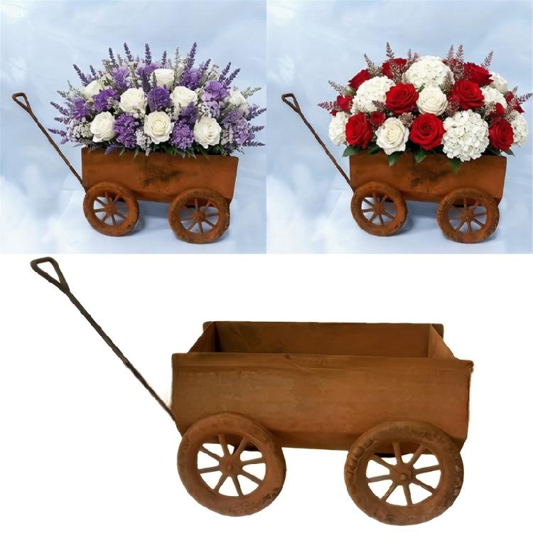 Portable Cart Gardening Container Decorative Plant Container Outdoor Plant Holder for Convenient Placement