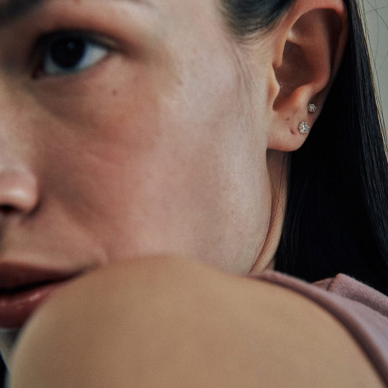 

verte [925 silver] Deux.silver.216 / luz dew piercing (3 size) 3mm