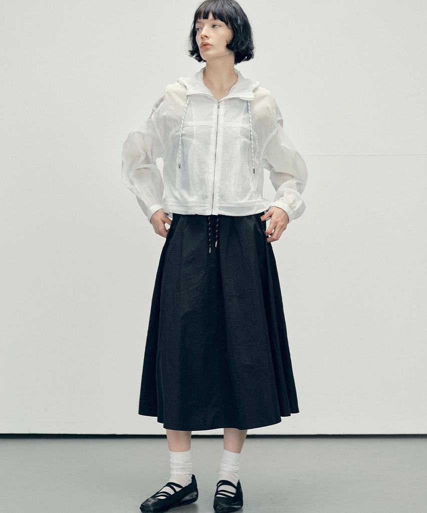 Marop 3114 Nylon Flare Skirt (Black)