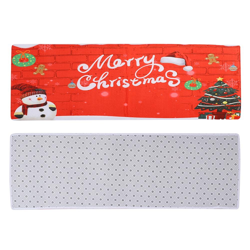 Christmas Door Mat Floor Rugs Santa Snowman Pattern Doormat Flannel Bath Absorbent Mats Home Decor