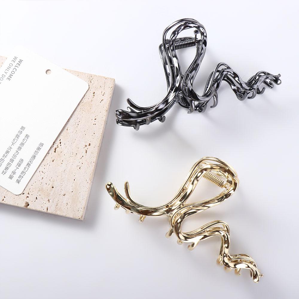 

Головные уборы для женщин в корейском стиле, заколки-крабы, женские заколки для волос, металлические аксессуары для волос золотой