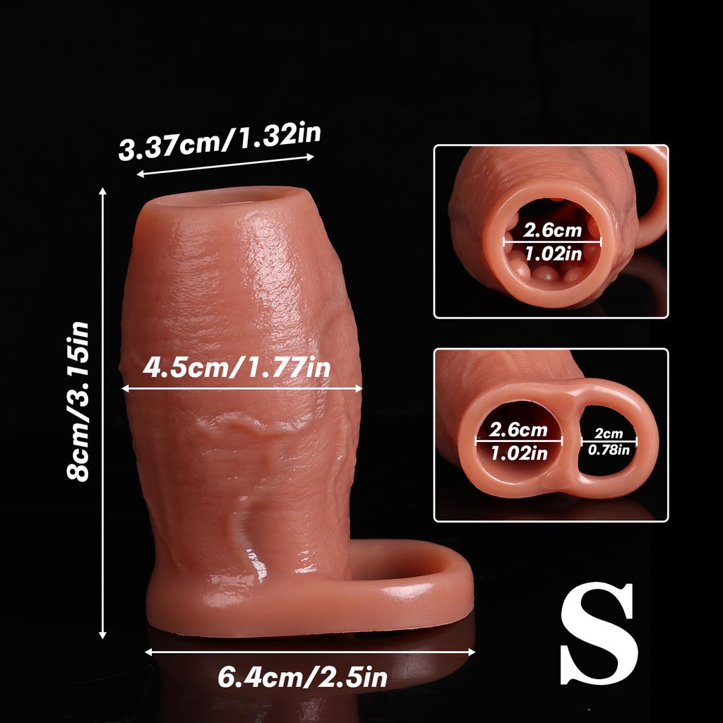 Manicotto Allargante Bloccante per Pene Dildo Seme Anello per Pene Giocattoli Sessuali per Adulti Uomini Manicotto per Pene Spesso Allargato Silicone Morbido Allenamento Desensibilizzazione Maschile